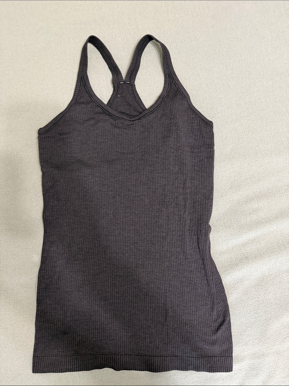 lululemon athletica Black Ribbed Racerback Tank no pads